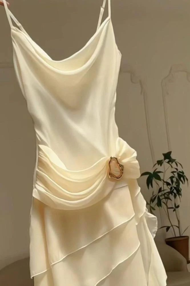 Elegant Ivory Straps Sheath Vintage Long Evening Party Dress Secondary image
