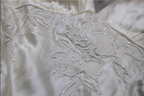 Elegant Ivory V-Neck Beaded Tulle Satin High-Low Prom Dress Evening Dress
