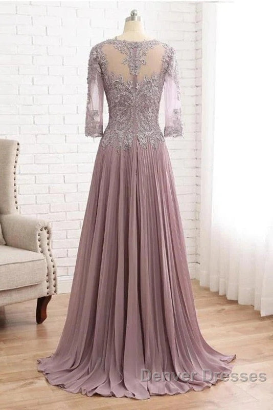 Elegant Lace Jewelry Collar With 3/4 Sleeves Mother Of The Bride Dress Secondary image