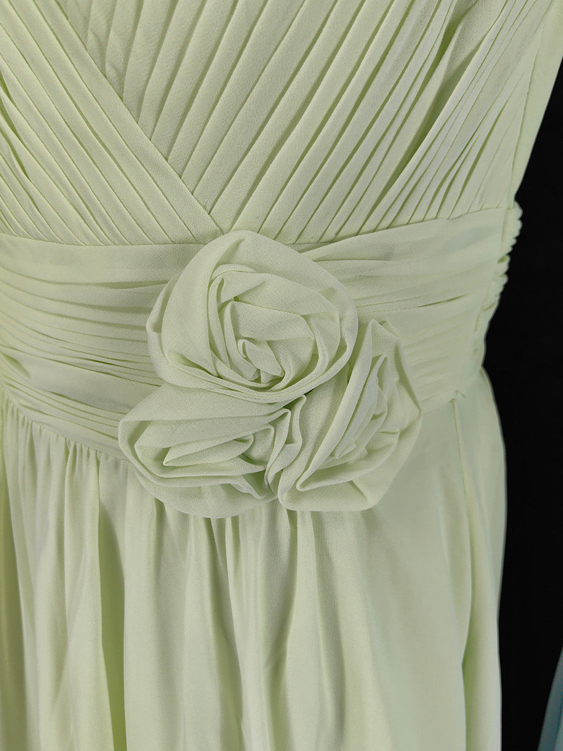 Elegant Light Green A-Line V-Neck Sleeveless Ruffled Chiffon Long Prom Dress Evening Dress