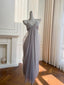 Elegant Light Purple Strappy V-Neck Chiffon Long Prom Dress Evening Dress
