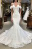 Elegant Long Mermaid Sweetheart Lace Wedding Dress with Sleeves