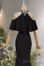 Elegant Mermaid Black Long Prom Dress Formal Evening Dress