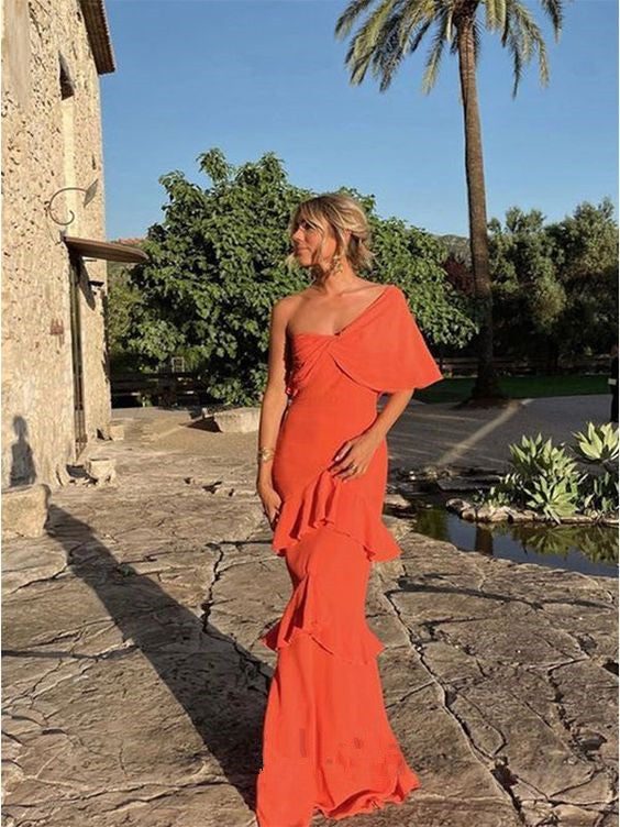 Elegant Mermaid Long One Shoulder Prom Dress 22Th Birthday Outfits Secondary image