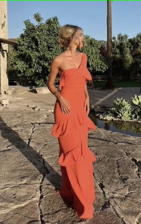 Elegant Mermaid Long One Shoulder Prom Dress 22th Birthday Main image