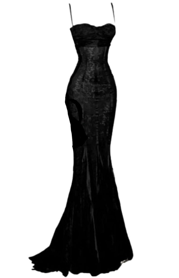 Elegant Mermaid Spaghetti Straps Black Lace Long Prom Dress Birthday Outfits Main image