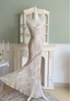 Elegant Mermaid Spaghetti Straps Long Chiffon Long Prom Dress Evening Dress