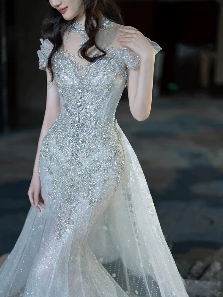 Elegant Mermaid Strapless  Long Prom Dress