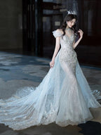 Elegant Mermaid Strapless  Long Prom Dress