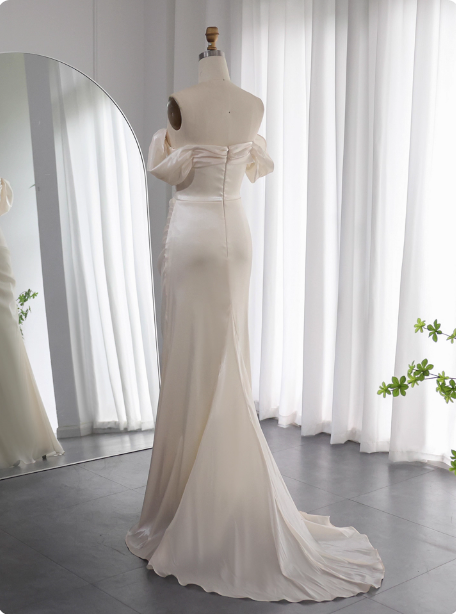Elegant Mint Green Mermaid Strapless Rhinestone Hotfix Slit Satin Long Prom Dress Evening Dress