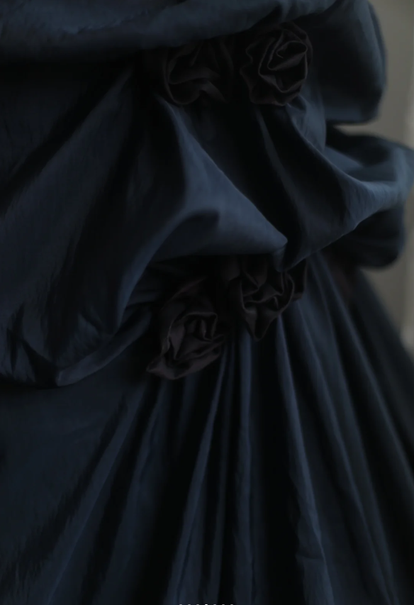 Elegant Navy Blue Mermaid Pleated Satin Long Prom Dress Evening Dress