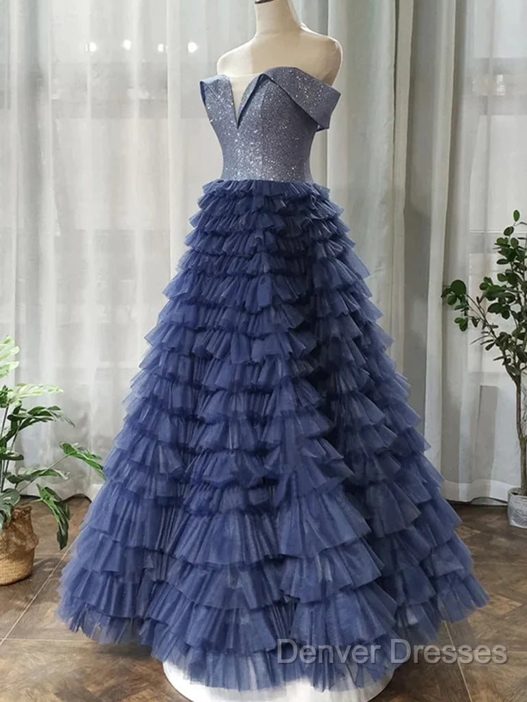 Elegant Off Shoulder Sequins Top Long Prom Dress, Formal Evening Dress, Off The Shoulder Ball Gown