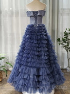 Elegant Off Shoulder Sequins Top Long Prom Dress, Formal Evening Dress, Off The Shoulder Ball Gown