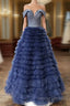 Elegant Off Shoulder Sequins Top Long Prom Dress, Formal Evening Dress, Off The Shoulder Ball Gown