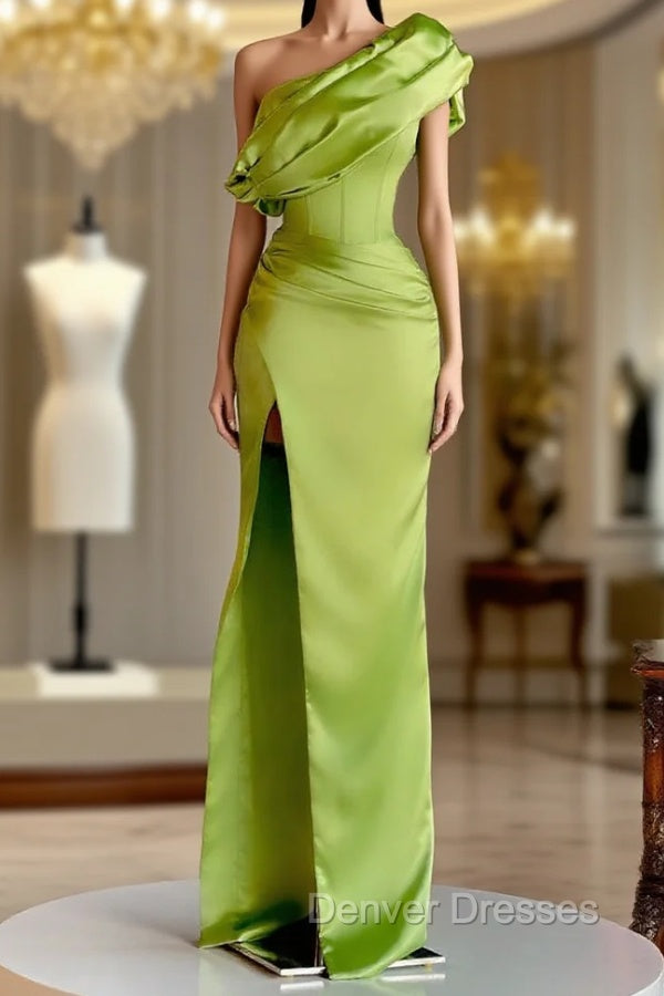 Elegant One Shoulder Long Evening Prom Dress With Split Main image