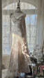 Elegant Pink Chiffon Lotus Beaded Mermaid Long Prom Dress