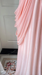 Elegant Pink Heart Neckline Rhinestone Chiffon Long Prom Dress Evening Dress
