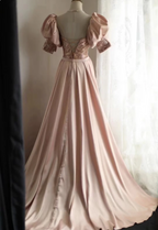 Elegant Pink Mermaid Sequined Prom Dress Evening Dress