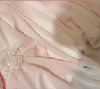 Elegant Pink Off-shoulder 3D Flower Pleated Chiffon Long Prom Dress