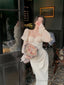 Elegant Puff Sleeve Midi Corset Maxi Prom Dresses Evening Birthday Outfits