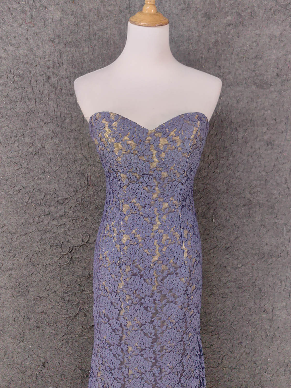 Elegant Purple Sweetheart Neck Split Lace Long Prom Dress Evening Dress