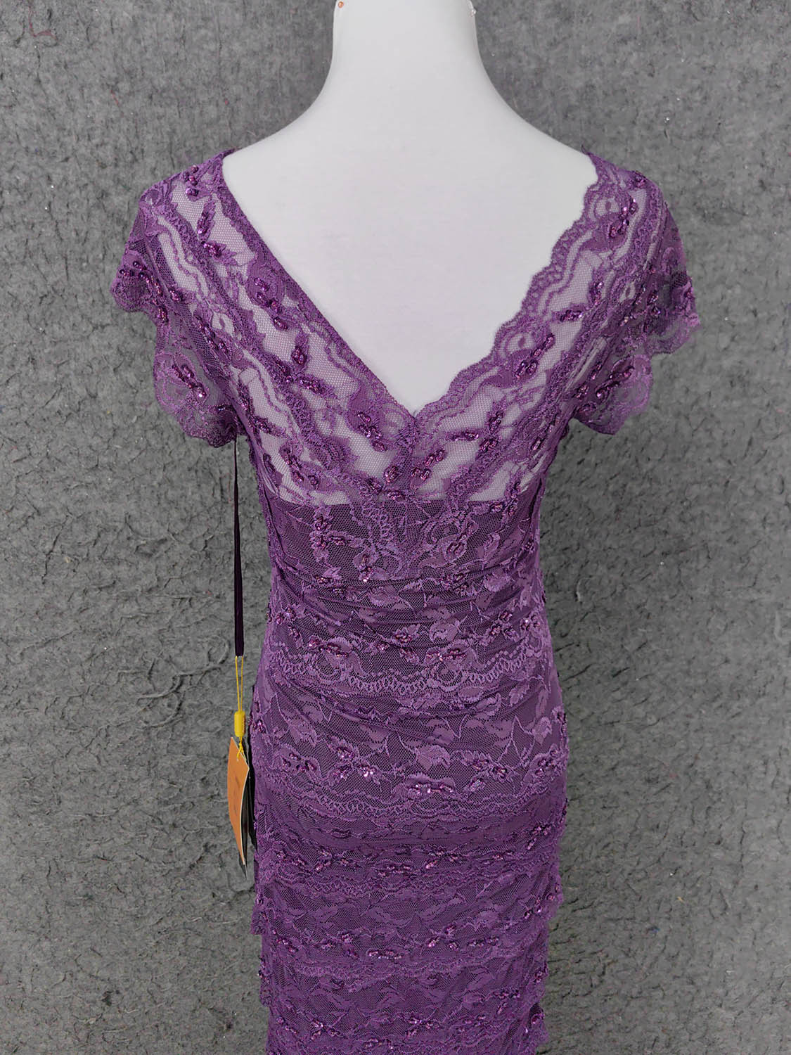Elegant Purple V-Neck Lace Long Prom Dress Evening Dress