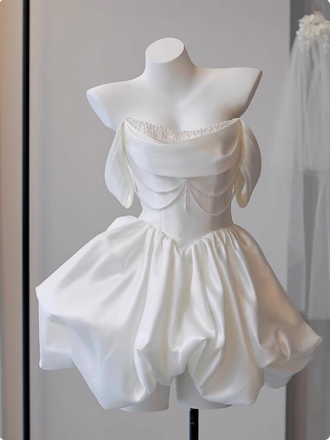 Elegant Satin One Shoulder Short Birthday Dress Homecoming Dress Main image