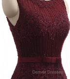 Elegant Scoop Sleeveless Tulle Mermaid Appliques Sequins Zipper Prom Dress