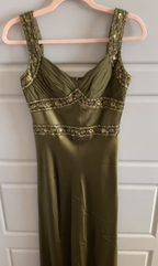 Elegant Sheath Olive Green Prom Dress Long Formal Dress