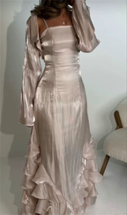 Elegant Sheath Straps Long Prom Dress