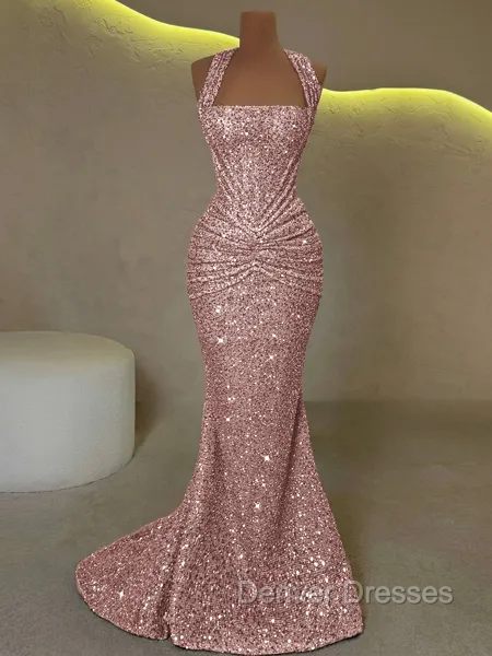 Elegant Sheath Straps Pleated Sweep Train Corset Prom Dress