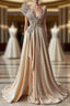 Elegant Sleeveless A-line Prom Dress Long With Split