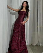 Elegant Straps Sheath Midnight Blue Long Prom Dress Satin Midnight Blue Evening Gowns