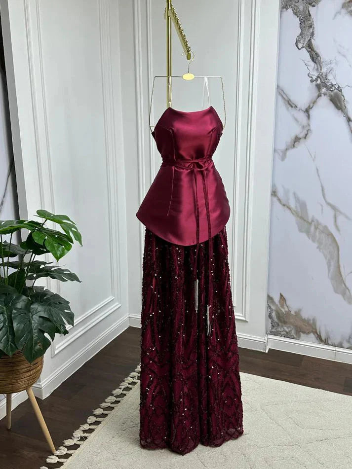 Elegant Straps Sheath Midnight Blue Long Prom Dress Satin Midnight Blue Evening Gowns