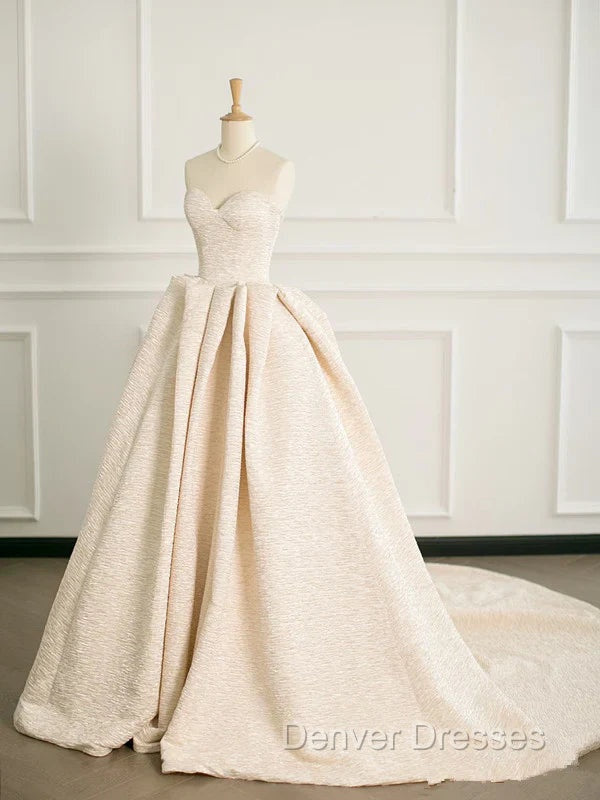 Elegant Sweetheart Neck Satin Long Prom Dress Ball Gown Secondary image