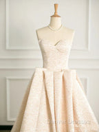 Elegant Sweetheart Neck Satin Long Prom Dress Ball Gown