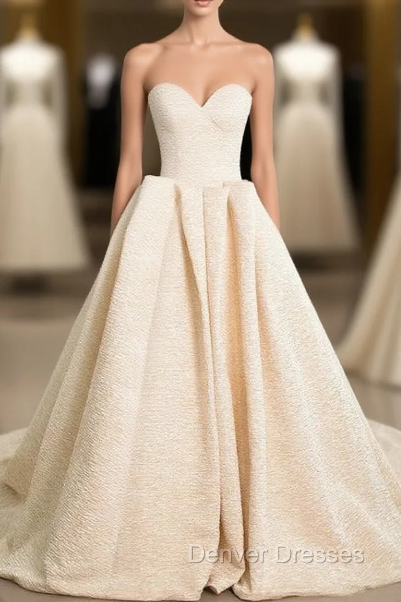 Elegant Sweetheart Neck Satin Long Prom Dress Ball Gown Main image