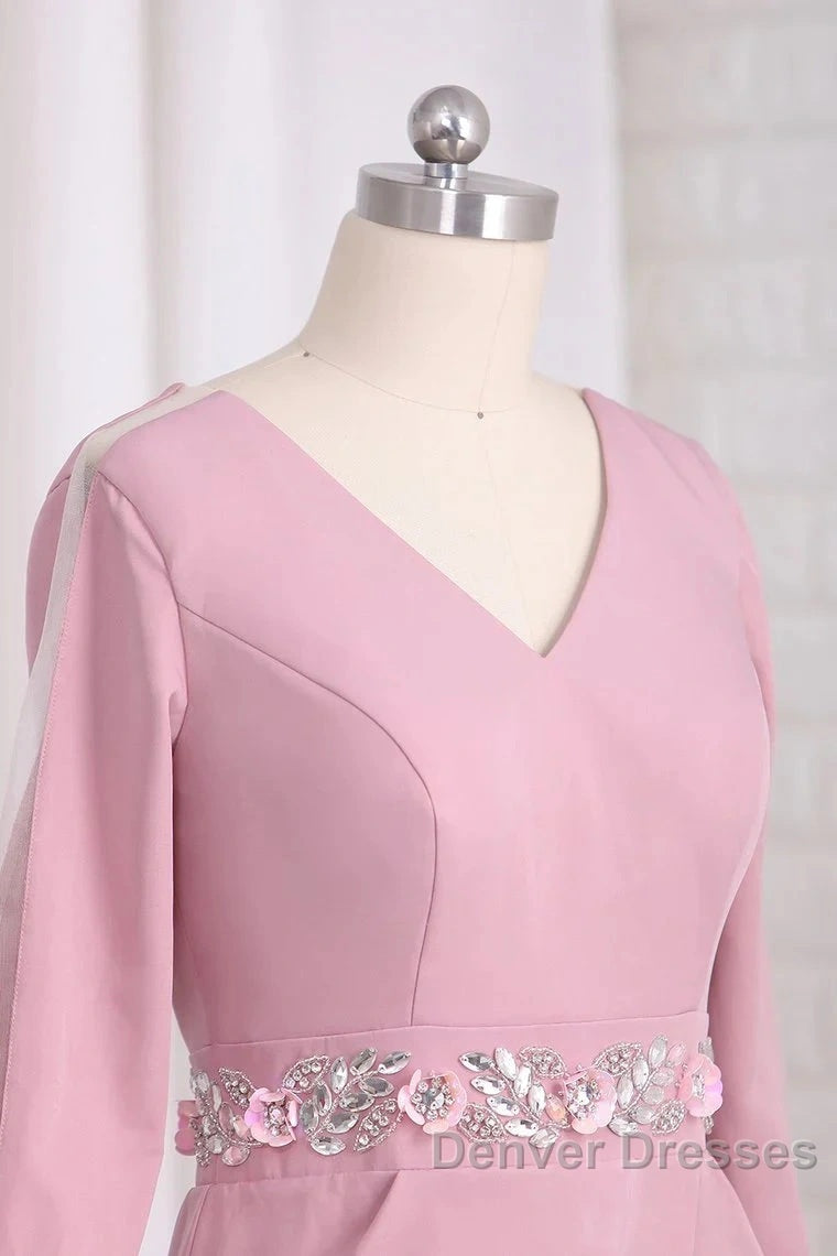 Elegant V-Neck Satin Backless Set With Beaded Bride Mother Of The Bride