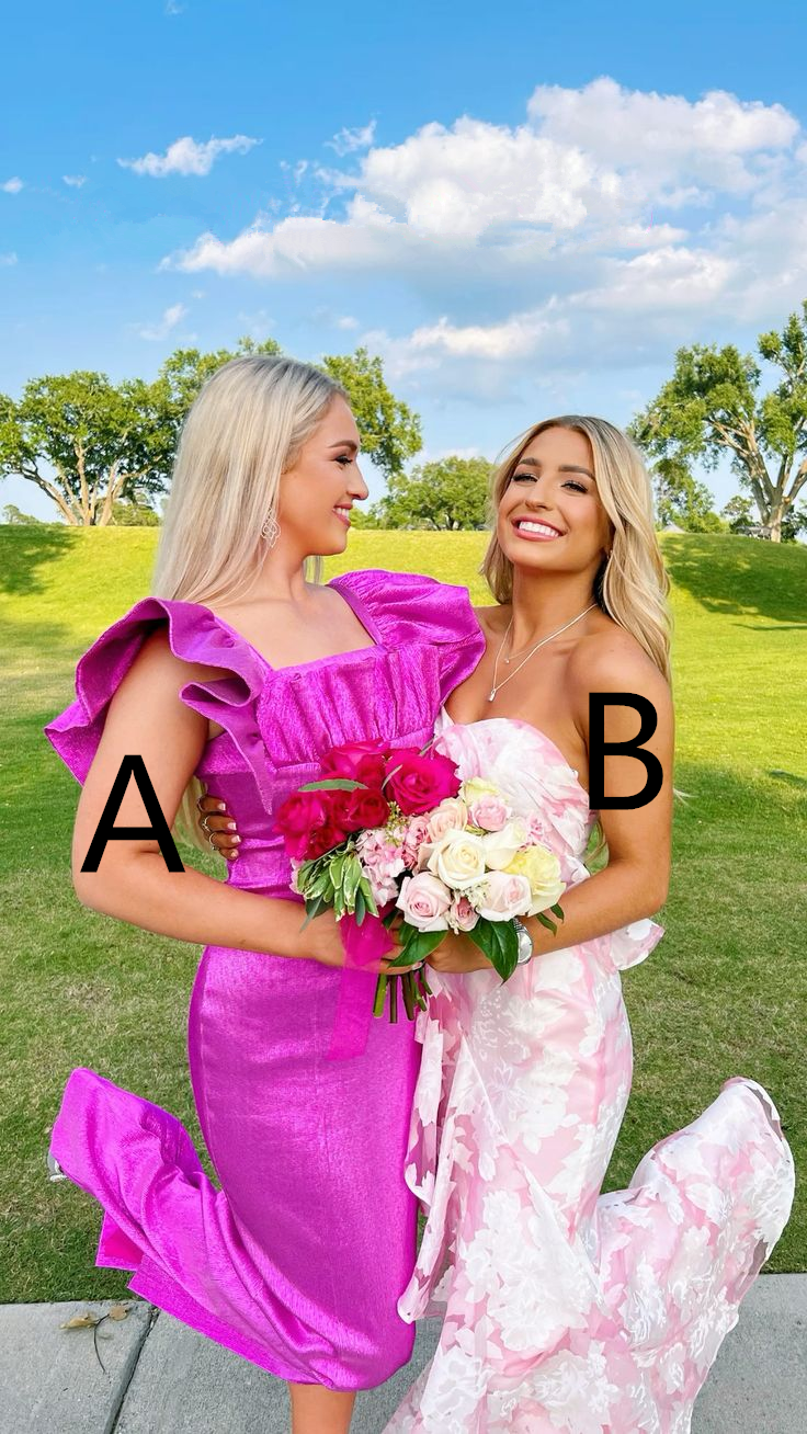 Pink And White Strapless Mermaid Long Prom Dress