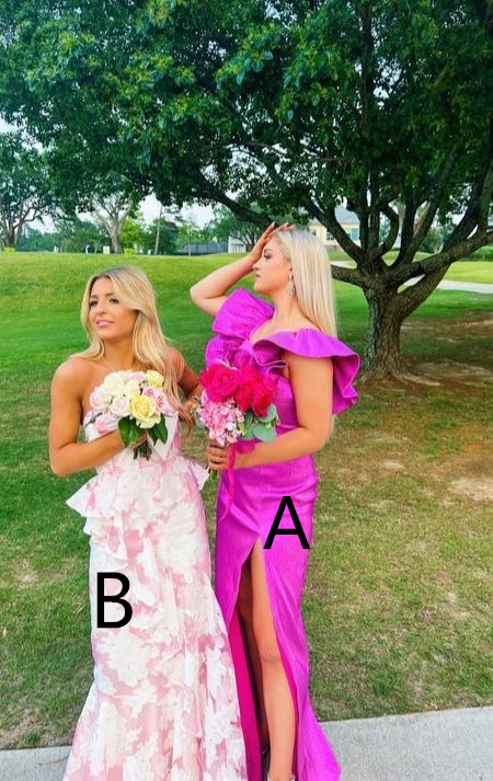 Pink And White Strapless Mermaid Long Prom Dress