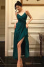 Elegant V-Neck Spaghetti Strap Split Side Party Dress, High Low Prom Dress