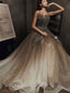 Elegant V Neck Tulle Sequin Long Prom Dress Tulle Formal Dress