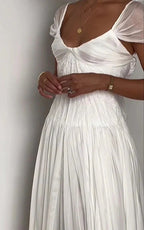 Elegant White A-Line Bride Gowns Enchanted Chiffon Luxury Wedding Dress