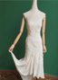 Elegant White Mermaid Spaghetti Strap U-Neck 3D Foral Embroidery Chiffon Prom Dress Evening Dress