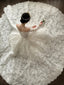 Elegant White Off-Shoulder Lace Mesh Ball Gown Wedding Dress