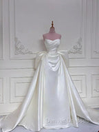 Elegant White Wedding Dress With Train Mermaid Bridal Gowns