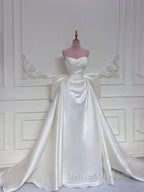 Elegant White Wedding Dress With Train Mermaid Bridal Gowns
