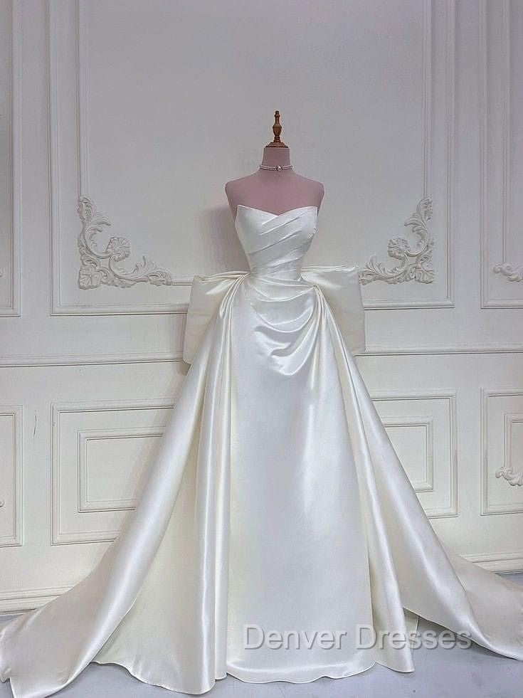 Elegant White Wedding Dress With Train Mermaid Bridal Gowns