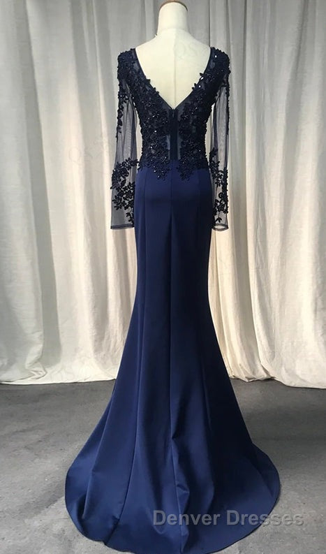V-Neck Lace Top Mermaid Long Prom Dress Secondary image