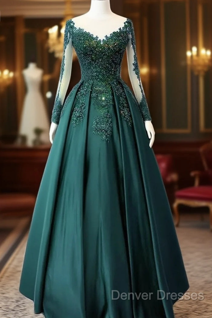Emerald Green Long Sleeve Quinceanera Dress Ball Gown Plus Size 15 Junior Prom Dress Main image